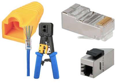 Accessori ethernet - Pinza crimpatrice - Adattatore lani Connettori ethernet - Pinze crimpatrici - Adattatori