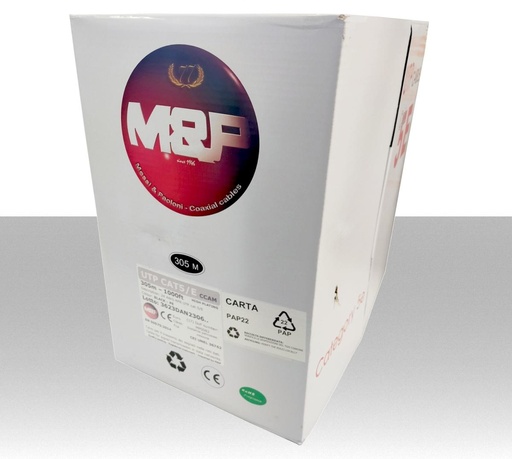Cavo Ethernet LAN CAT.5e UTP conduttore CCA guaina PE nera box 305 metri