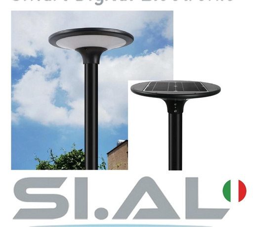 Lampione solare LED a batteria da esterno IP65 luce naturale e calda lumen 2550  