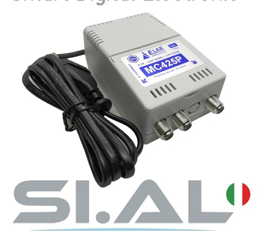 Centralino antenna TV da interno 2 ingressi UHF -UHF 24dB serie Elar MC425P