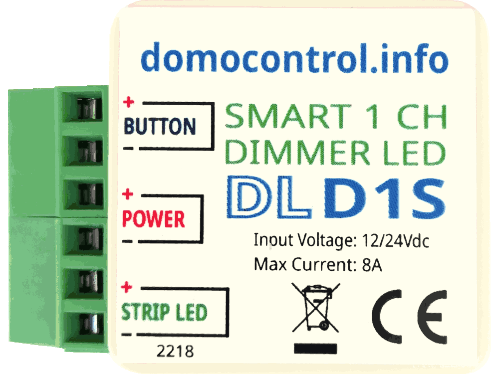DLD1S - Dimmer LED a 1 canale con funzionalità avanzate - Timer - Rampe soft - Luci scale