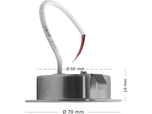 Faretto a led incasso slim 5 watt 3000k per mobili mensole e sotto cappa cucina. Foro Diam. 60mm