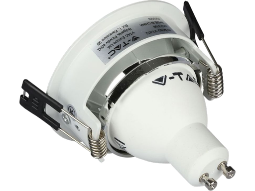 Portafaretto LED da Incasso GU10 Rotondo Colore Bianco con Supporto Orientabile Cromato