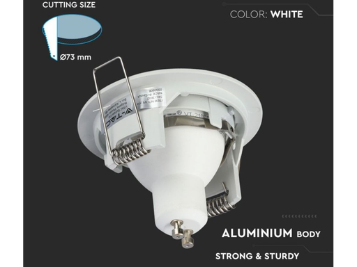 Portafaretto LED da Incasso Rotondo GU10 e GU5.3 (MR16) Colore Bianco