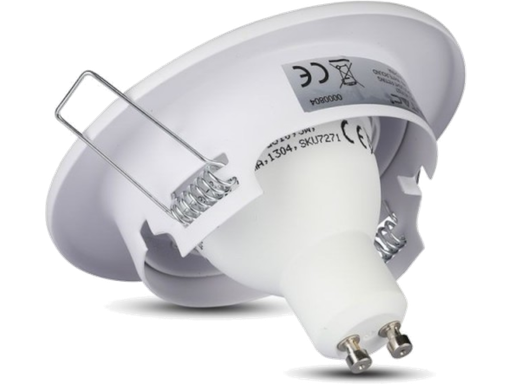 Portafaretto LED da Incasso Rotondo GU10 e GU5.3 (MR16) Colore Bianco Orientabile - Foro 74mm