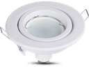 Portafaretto LED da Incasso Rotondo GU10 e GU5.3 (MR16) Colore Bianco Orientabile - Foro 74mm