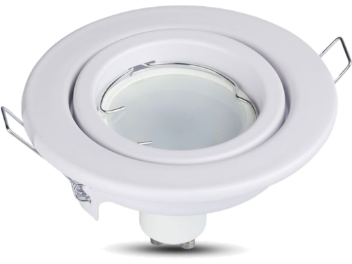 Portafaretto LED da Incasso Rotondo GU10 e GU5.3 (MR16) Colore Bianco Orientabile - Foro 74mm