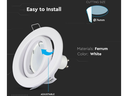 Portafaretto LED da Incasso Rotondo GU10 e GU5.3 (MR16) Colore Bianco Orientabile - Foro 74mm