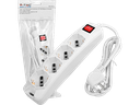 Multipresa con 4 Prese 10/16A 2P+T Bipasso / Schuko e Interruttore Generale Luminoso con Cavo 1.5m + Spina 16A 2P+T - Colore Bianco