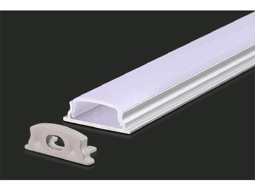 Profilo in Alluminio Flessibile Colore Bianco per Strip LED Copertura Satinata 2000 x 18 x 6mm