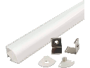 Profilo in Alluminio Angolare Colore Silver per Strip LED (Max l: 10,5mm) Copertura Satinata 2000 x 15,8 x 15,8mm