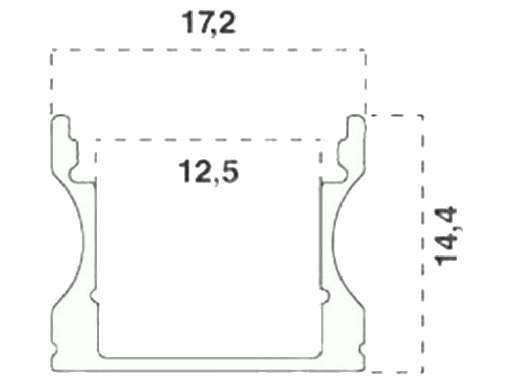Profilo in Alluminio per Strip LED Colore Silver Copertura Satinata SKU-3354