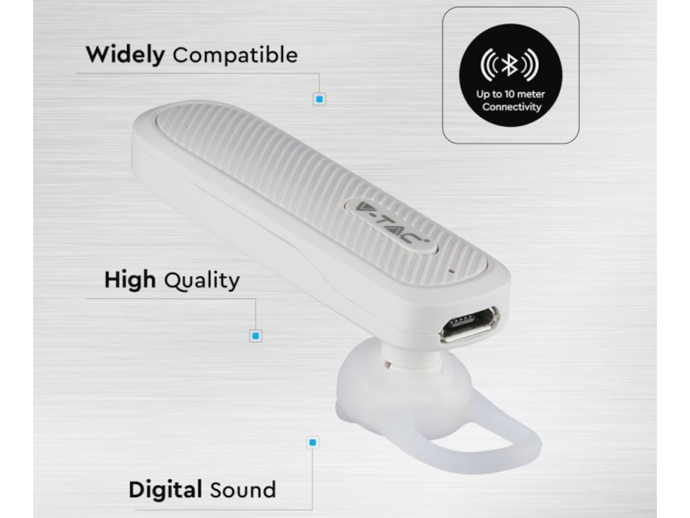 Auricolare Bluetooth 70mAh Colore Bianco