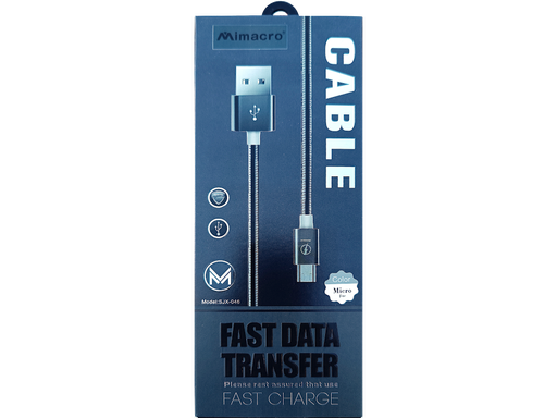Cavo per Smartphone Android USB - MICRO USB colore Argento in metallo che non si attorcilia - Lunghezza 1 metro - Alta corrente e ricarica rapida