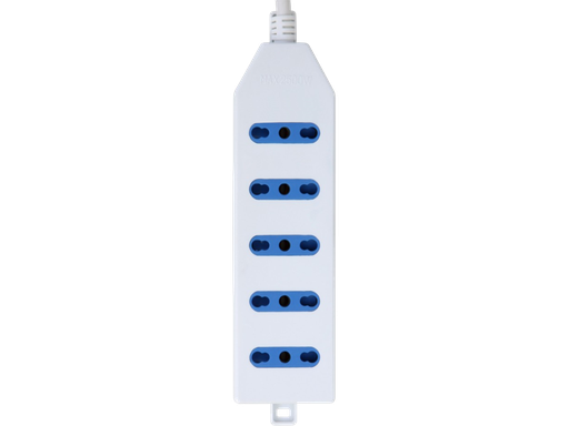 Multipresa 5 posizioni Bipasso 10/16A, Lunghezza cavo 1.5m - 3x1mm