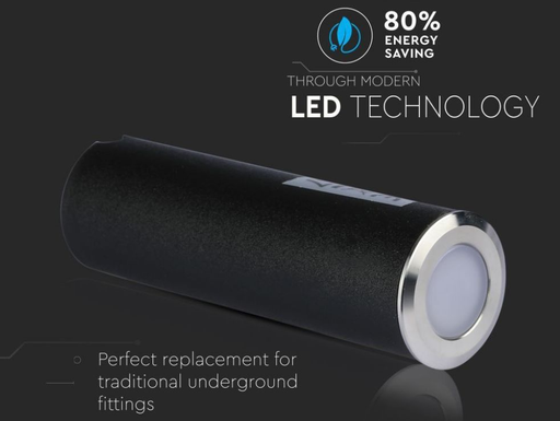 Faretto LED Segnapasso a Cilindro da Interramento 0,5W Colore Argento 12V 3000K IP67 Driver non Incluso - 5 LUMEN
