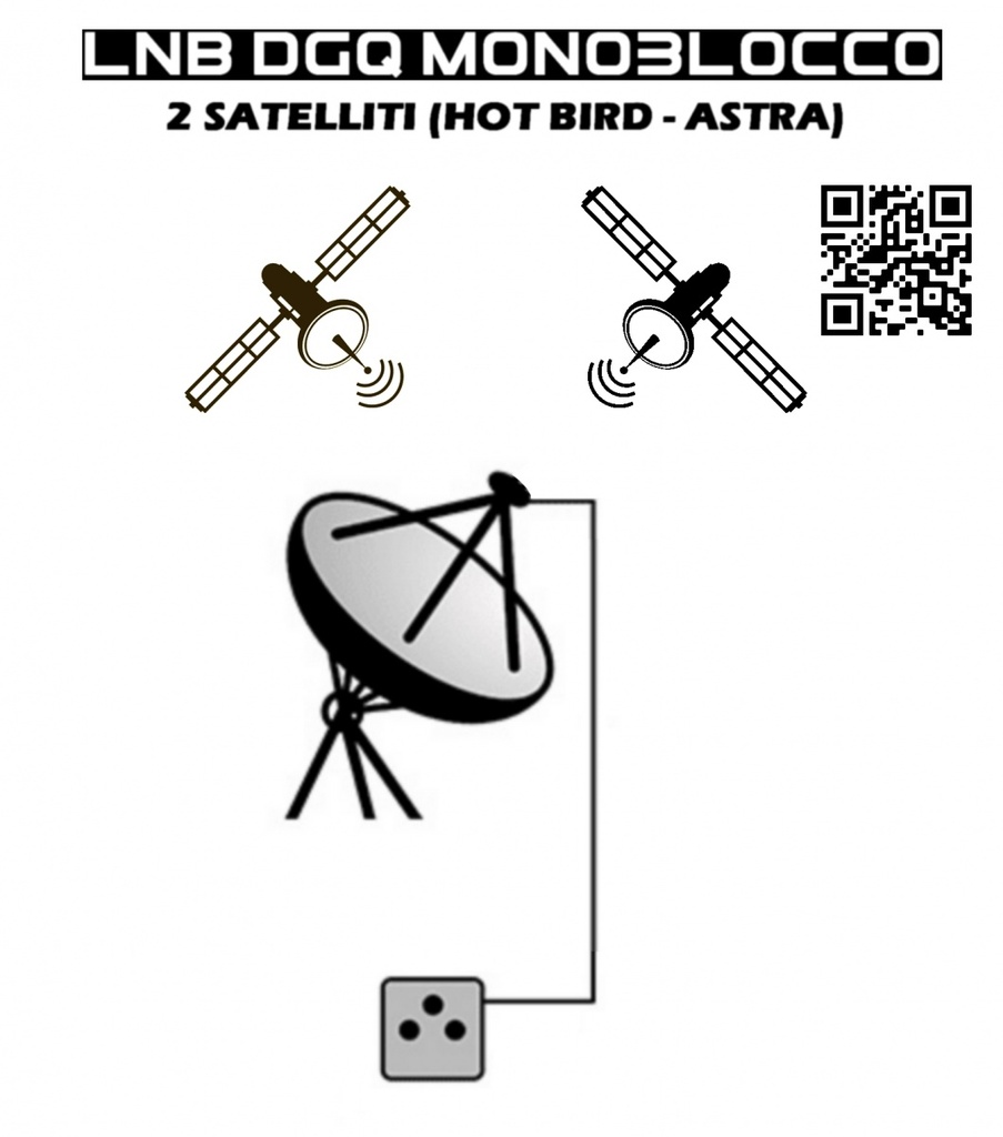 Lnb Monoblocco 1 uscita  Dual Feed  satelliti Hotbird - Astra convertitore Mitan