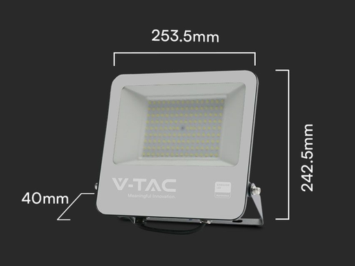 Dimensioni Faro LED 100W LED Floodlight SMD SAMSUNG CHIP 1m Wire Black Body Grey Frosted Glass 4000K - LUMEN: 8700