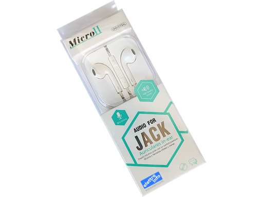 Auricolare stereo con microfono con Jack 3.5mm - Lunghezza 1.2m - confezione