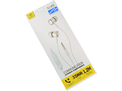 Auricolare stereo con microfono con JACK 3.5mm - Lunghezza 1.2m - Confezione
