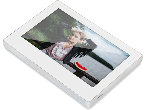 Elegante Monitor videocitofono 2 FILI 7" BIANCO IPS Touch