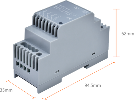 Alimentatore DIN 24V 3A Dimensioni