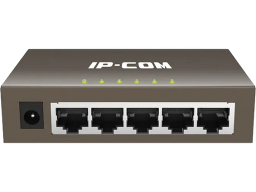 Switch Ethernet Lan GIGABIT 5 porte in metallo IP-COM Vista frontale