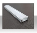 Profilo a U in Alluminio da 2 metri per strisce a Led completo di cover e kit fissaggio PACK 3pz.