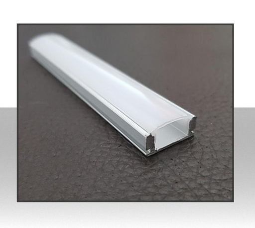 Profilo a U in Alluminio da 2 metri per strisce a Led completo di cover e kit fissaggio PACK 3pz.