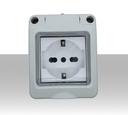 Contenitore Stagno completo a 2 moduli inclusi presa universale16A IP55