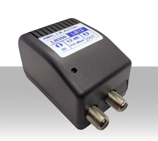 Amplificatore di linea antenna tv 12dB da interno autoalimentato larga banda