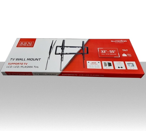 Supporto TV fisso a muro universale inclinabile per tv piatte da 32"a 55"pollici vesa compatibile