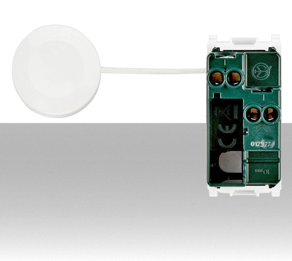 Pulsante a tirante Vimar bipolare 10A 250V, con cordina da 1,5 metro e pomello.14052