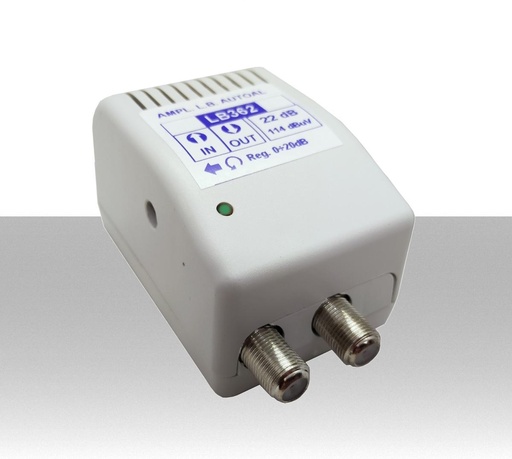 Amplificatore di linea antenna tv 22dB regolabile da interno autoalimentato larga banda 