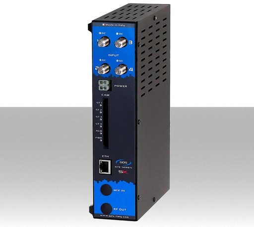 Transmodulatore IPTV serie GTE-SX a 4 ingressi SAT multistream 1 slot FlexCAM