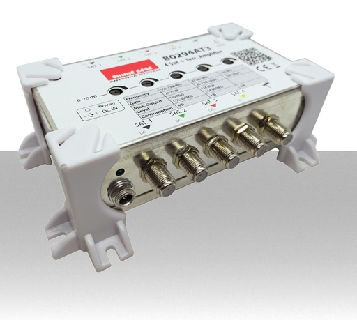 Amplificatore di linea multiswitch in cascata SAT e DTT regolabile