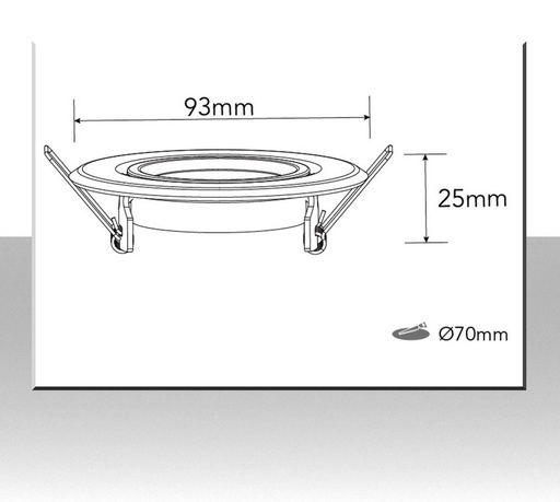 Portafaretto orientabile rotondo Color Alluminio per lampadine GU10 MR16