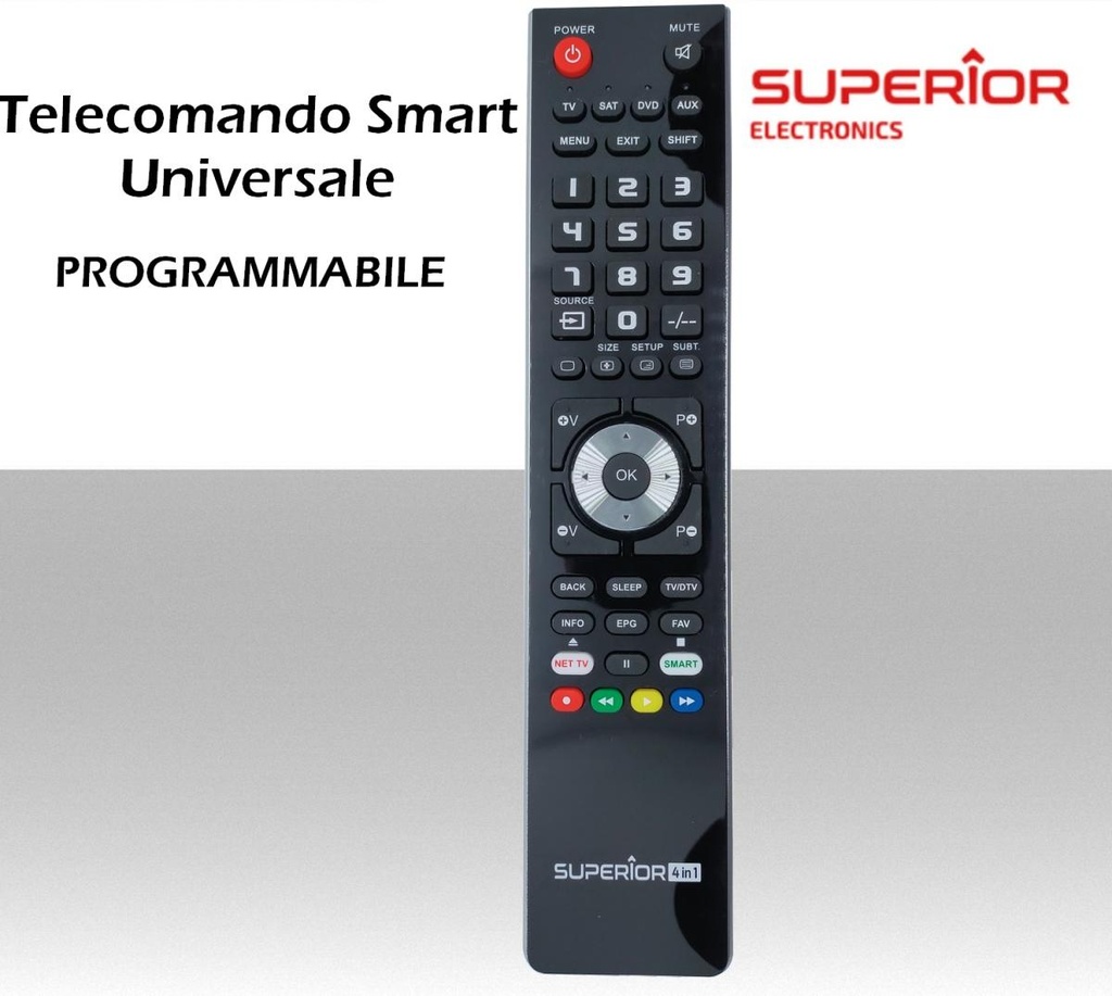 Telecomando universale 4 in 1 Superior per TV,STB,VCR,DVB-T2,DVB-S2