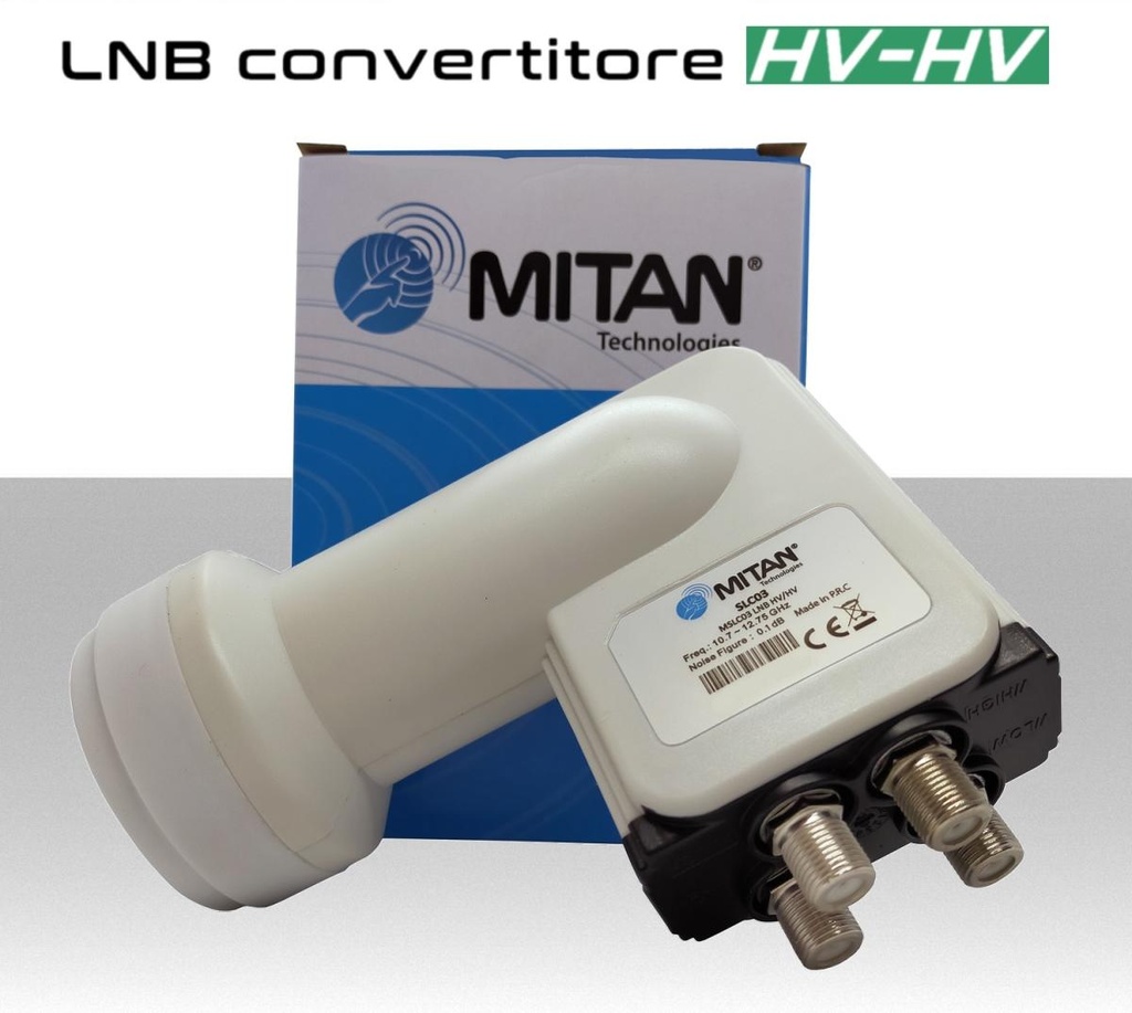 Lnb 4 uscite per multiswitch HV-HV illuminatore per impianti centralizzati  TV MITAN SLC03