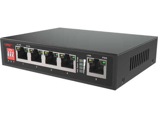 Switch ethernet 5 porte 10/100 di cui 4 POE - ONV