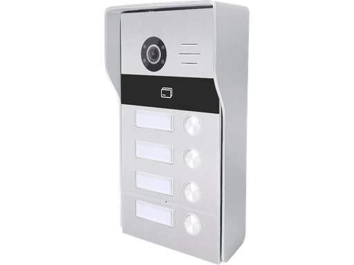 Unità esterna per Videocitofono TCP/IP con 4 tasti e con lettore RFID compatibile TUYA