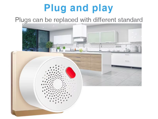Sensore GAS Metano CH4 con Sirena integrata ZigBee - Alimentazione 230Vac - TUYA
