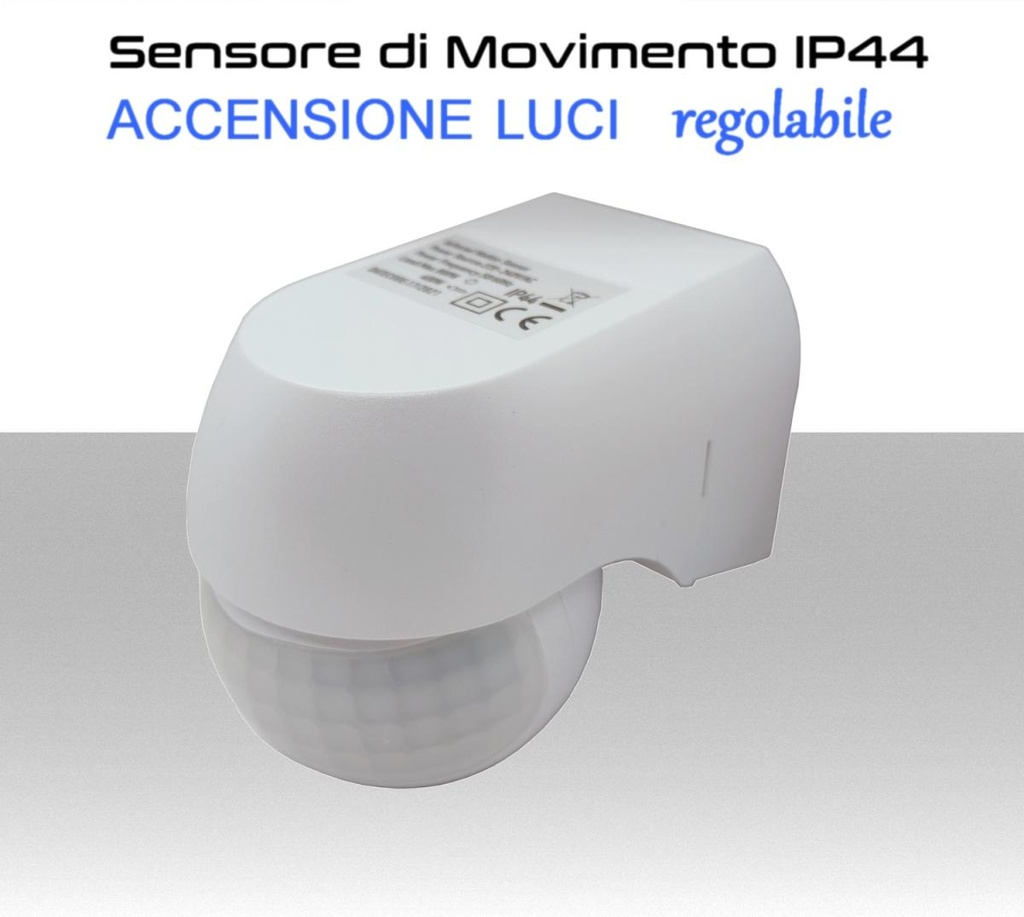 Sensore di movimento per luci interne IP44 orientabile rilevamento 180° distanza 12 metri SE418AN