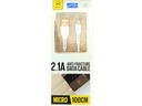 Cavetto dati USB - Micro USB - Lunghezza 1 metro - Colore Bianco - Alta corrente 2.1A