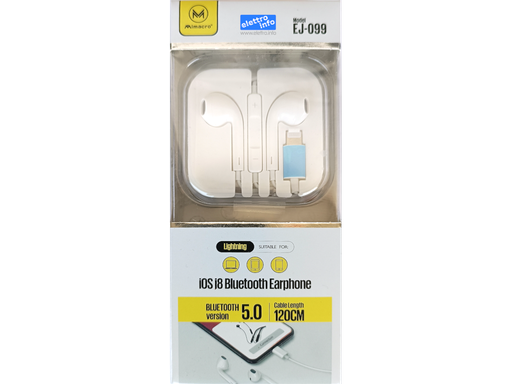 Auricolare stereo con microfono con attatto per IOS - IPHONE - Lunghezza 1.2m