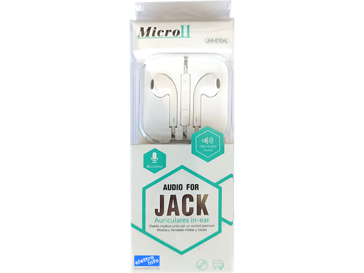 Auricolare stereo con microfono con Jack 3.5mm - Lunghezza 1.2m