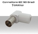 Connettore TV 90 gradi IEC femmina schermato