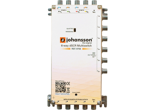 Multiswitch Johansson 9756 dCSS/SCR | 6 Uscite + 5 Passanti | WideBand | Per SkyQ/Tivùsat