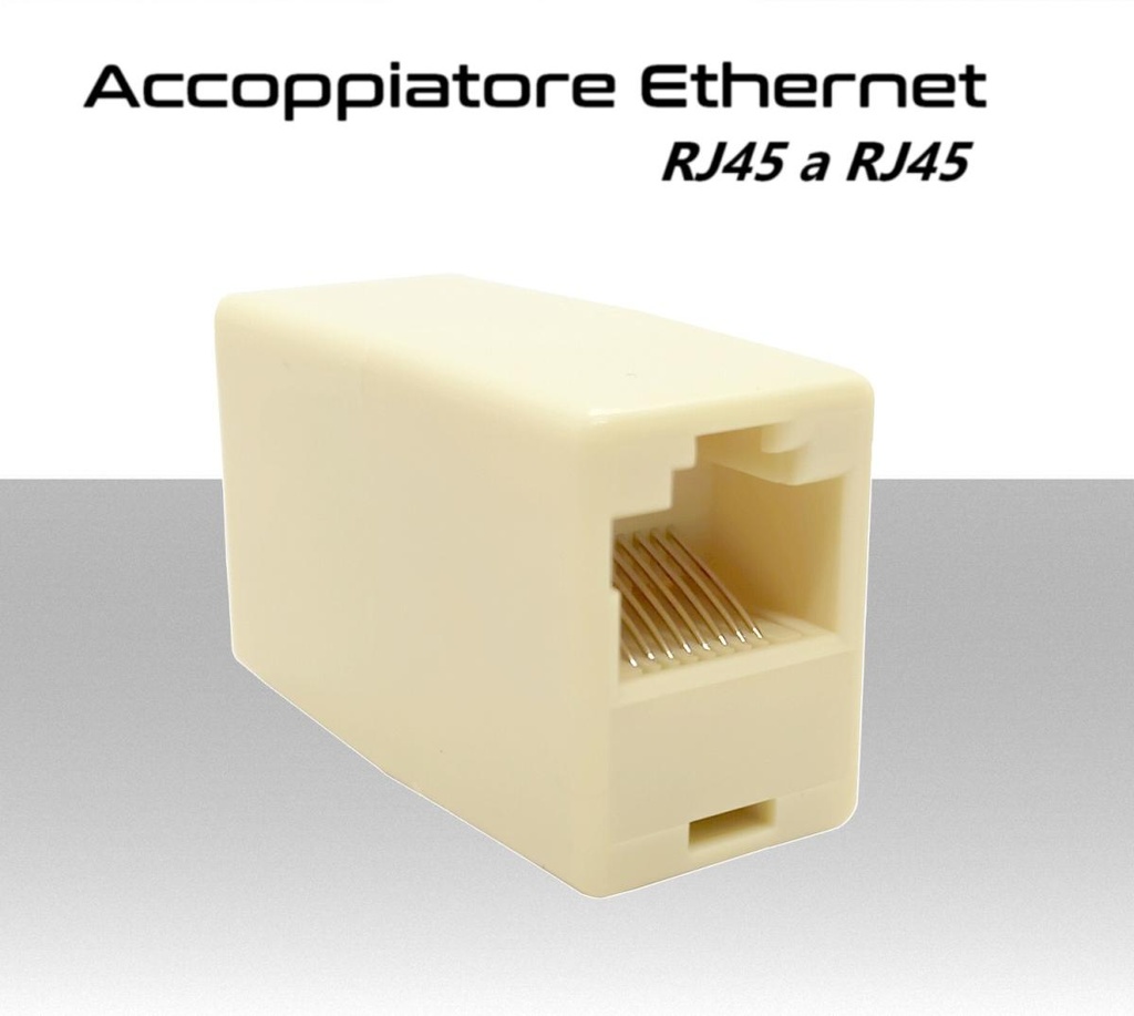 Accoppiatore cavo di rete Lan ethernet rj45 per unire due cavi dati cat.5e UTP