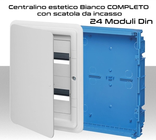 Centralino elettrico 24 moduli quadro completo di scatola da incasso Vimar V53324 e V53124.B